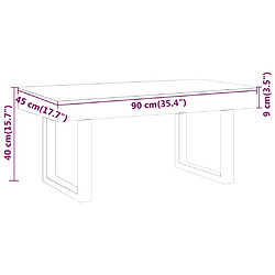 vidaXL Table basse Marron foncé et noir 90x45x40 cm MDF et fer pas cher