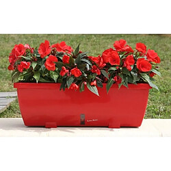 Bac a fleurs RIVIERA EVA - Lot 2 jardinieres - Plastique - 57 cm - Rouge