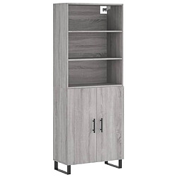 vidaXL Buffet haut Sonoma gris 69,5x34x180 cm Bois d'ingénierie