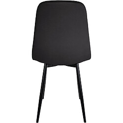 Decoshop26 Lot de 4 chaises de salle à manger design moderne assise en tissu noir pieds en métal métal noir 10_0001827 pas cher