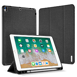 Etui en PU tissu tri-pli intelligent noir pour votre Apple iPad Pro 10.5-inch (2017)