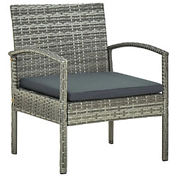 Maison Chic Chaise de jardin avec coussin - Fauteuil d'extérieur Résine tressée Gris -MN97362