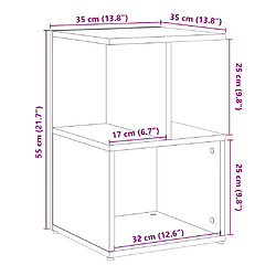 vidaXL Table de chevet chêne artisanal 35x35x55 cm bois d'ingénierie pas cher