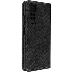 Avizar Étui Redmi Note 11 et Note 11s Tissu Denim Porte-carte Support Noir