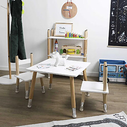 Toilinux Table pour enfant avec 2 chaises crayons en MDF