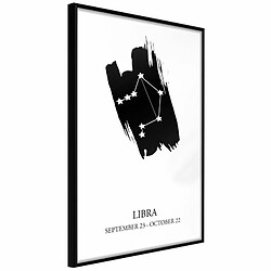 Paris Prix Affiche Murale Encadrée Zodiac Libra I 30 x 45 cm Noir