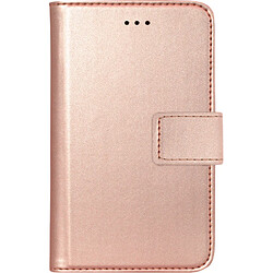 BIGBEN Etui folio universel rose métal taille XS