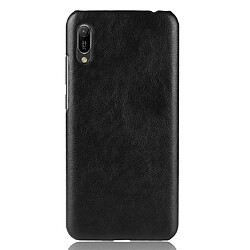 Wewoo Coque Étui de protection PC + PU antichoc Litchi Texture pour Huawei Y6 Pro 2019 Noir