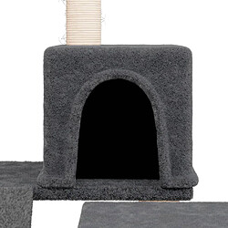 Helloshop26 Arbre à chat meuble tour grimper jouet grattage grattoir escalade plateforme avec griffoirs en sisal foncé 82 cm gris 02_0022707 pas cher