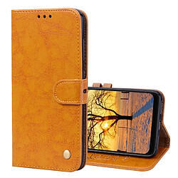 Wewoo Etui à rabat horizontal en cuir de texture Business Style Oil pour Xiaomi Pocophone F1, avec porte-cartes et porte-cartes (jaune)