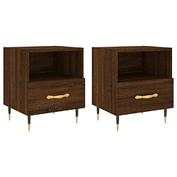 Maison Chic Lot de 2 Tables de chevet - Tables de Nuit chêne marron 40x35x47,5 cm