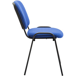 Avis Decoshop26 Chaise visiteur empilable zone d'attente en tissu bleu piètement à 4 pieds en métal noir 10_0003402