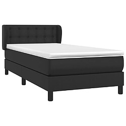 Avis Maison Chic Lit Adulte - Lit simple Lit à sommier tapissier avec matelas moelleux - Meuble de Chambre - Noir 100x200 cm Similicuir -MN25568