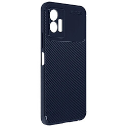 Avizar Coque Vivo Y55 5G Silicone Gel Flexible Design Effet fibre de carbone bleu nuit