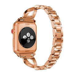 Avis Wewoo Bracelet acier inoxydable Apple Watch - Rose Or