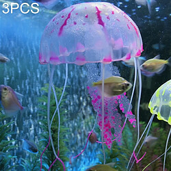 Wewoo Décoration aquarium Violet 3 PCS Articles Silicone Simulation Fluorescent Sucker Jellyfish, Taille: 10 * 23cm