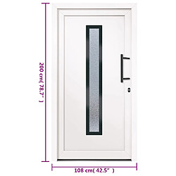 vidaXL Porte d'entrée Blanc 108x200 cm PVC pas cher