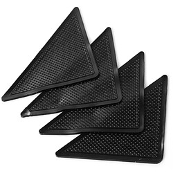 Universal 4pcs tapis tapis pince tapis antidérapant tapis frisé réutilisable(Le noir)