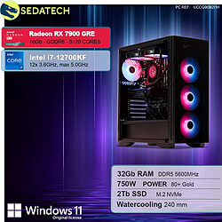 Sedatech PC Gamer • Intel i7-12700KF • RX 7900 GRE • 32Go DDR5 • 2To SSD M.2 • Windows 11