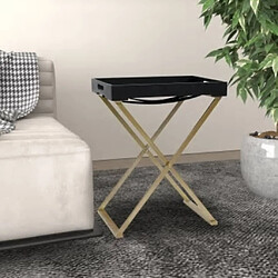 vidaXL Table pliable Doré et noir 48x34x61 cm MDF