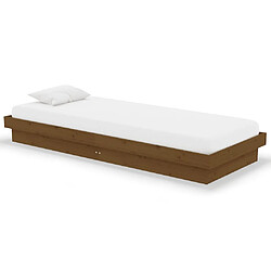 vidaXL Cadre de lit sans matelas marron miel bois massif