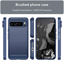 Htdmobiles Coque pour Google Pixel 9 Pro XL - housse etui silicone gel carbone + film ecran - BLEU FONCE