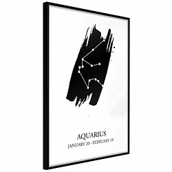 Paris Prix Affiche Murale Encadrée Zodiac Aquarius I 20 x 30 cm Noir