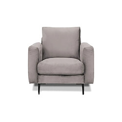 MAISON AUBERTIN Fauteuil Caruso Velours Gris clair 1 Pl