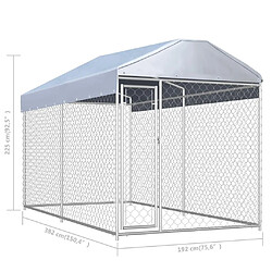 Helloshop26 Chenil extérieur cage enclos parc animaux chien d'extérieur avec toit pour chiens 225 cm 02_0000329