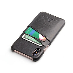 Acheter Wewoo Etui en cuir Fierre Shann Retro Oil en cire PU pour iPhone X / XS, avec emplacements pour cartes (noir)