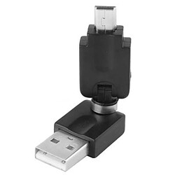 Wewoo Adaptateur noir USB 2.0 AM vers Mini USB pivotant sur 360 degrés