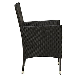 Acheter vidaXL Ensemble à manger d'extérieur 9pcs coussins résine tressée noir