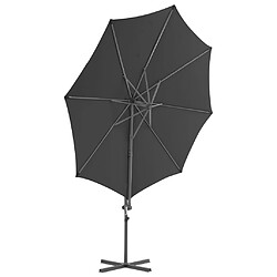 Avis Helloshop26 Parasol meuble de jardin en porte-à-faux avec mât en acier anthracite 300 cm 02_0008610