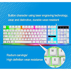 Acheter Wewoo Clavier QWERTY blanc pour Ordinateur Portable, PC ZGB G21 1600 DPI Professionnel Filaire Rétro-Éclairage Coloré Mécanique de Suspension Feel + Souris Optique Kit