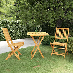 Maison Chic Mobilier à dîner de jardin pliable 3 pcs,Table et chaises d'extérieur Bois d'acacia solide -GKD496526