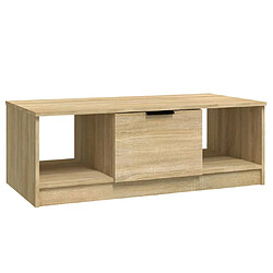 vidaXL Table basse chêne sonoma 102x50x36 cm bois d'ingénierie