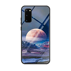 Coque en TPU verre d'impression de modèle lune de montagne pour votre Samsung Galaxy S20