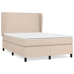 vidaXL Sommier à lattes de lit avec matelas Cappuccino 140x200 cm