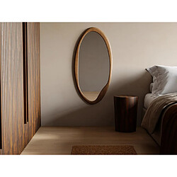 Vente-Unique Miroir ovale en bois d'hévéa - L. 50 x H. 100 cm - Naturel - FUJIAN