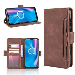 Etui en PU spécial avec plusieurs porte-cartes marron pour votre Alcatel 1S/1V/3L (2020)