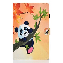 Etui en PU magnétique avec porte-cartes et porte-stylet panda mignon pour votre Samsung Galaxy Tab A8 (2021) SM-X200/SM-X205