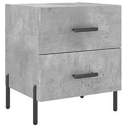 Maison Chic Tables de chevet 2pcs - Table basse Table de nuit - gris béton 40x35x47,5cm bois d’ingénierie -MN78821 pas cher