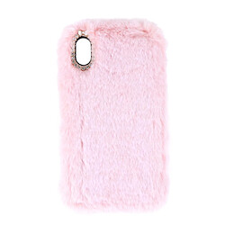 Universal Beau boîtier de téléphone en peluche super en peluche couverture de téléphone à choc de choc, compatible coque pour iPhone XS Max (rose)