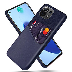 Coque en TPU + PU avec porte-carte bleu pour votre Xiaomi Mi 11 Lite 4G/5G