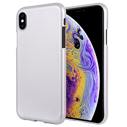 Wewoo Coque en TPU antichoc souple en métal série pour iPhone XS / X (Argent)