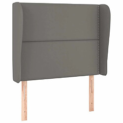 Maison Chic Tête de lit moderne avec oreilles pour chambre - Décoration de lit Gris 103x23x118/128 cm Similicuir -MN94175