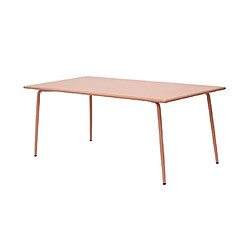 Acheter Mes Ensemble table 180 cm +6 chaises +2 fauteuils en métal terracotta-BACA