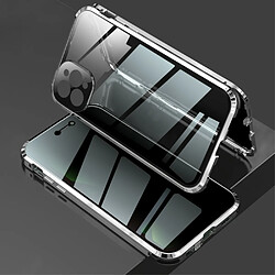 Coque en cadre métallique Verrouiller le cadre d'installation double face lentille anti-peep argent pour votre Apple iPhone 12 Pro