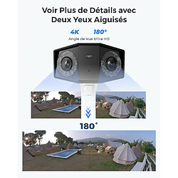 Reolink 8MP Caméra Surveillance PoE Extérieure, Double Objectif Vision 180°, Détection Personne/Véhicule/Animaux, Vision Nocturne Couleur, Audio Bidirectionnel