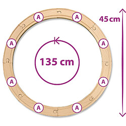 Eichhorn- Set de Chemin de Fer-Cercle-Bois-15 Pièces, 100001260